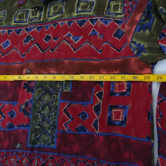 THE TERRITORY AHEAD Shirt Mens XLT Southwestern Aztec Long Sleeve‎ Button Up Red - Picture 7 of 8